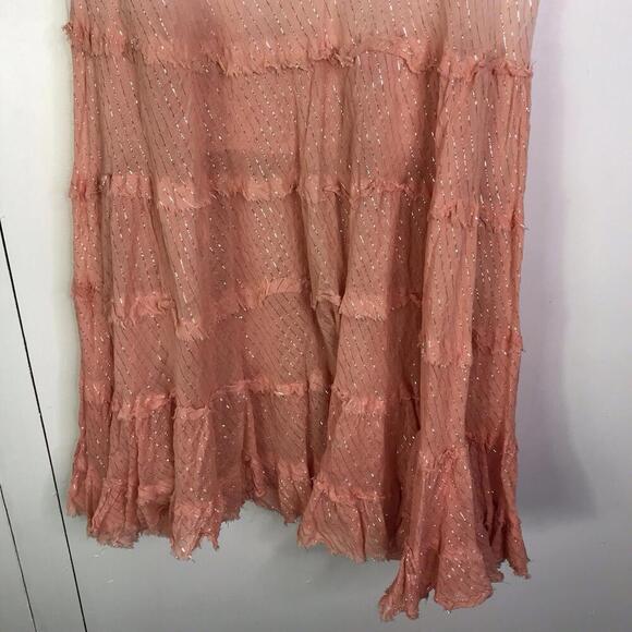 Baby Love Skirt Womens L Tiered Hem Ombré Fairy Maxi Flowy Girly Femme Boho - Picture 5 of 9